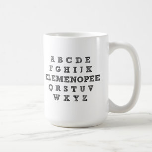 Tasse Drôle Alphabet Elemenopee