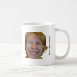 Tasse drôle avant et après le café