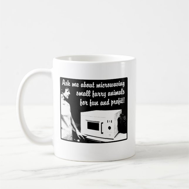 Tasse drôle avec micro-ondes poilu humour (Gauche)