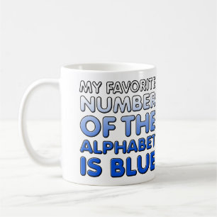 Tasse Drôle avec Numéro Bleu de l'Alphabet