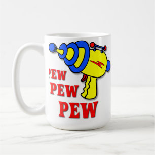 Tasse drôle avec pistolet laser Pew Pew Pew