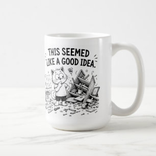 Tasse drôle avec une bonne idée à première vue