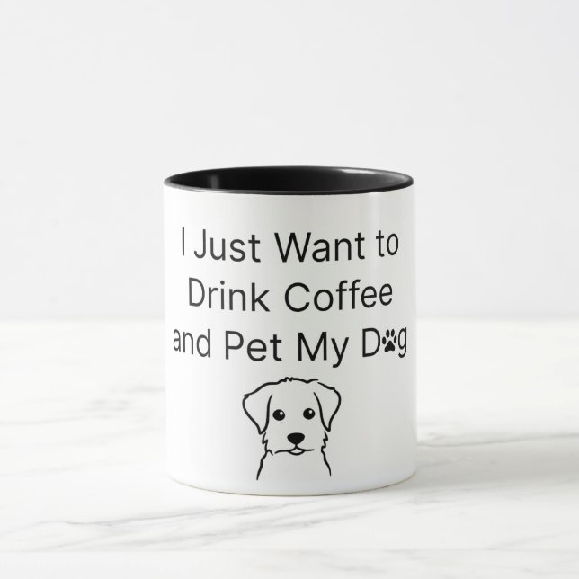 Tasse drôle "Café et Chien" avec citation sarcasti (Centre)