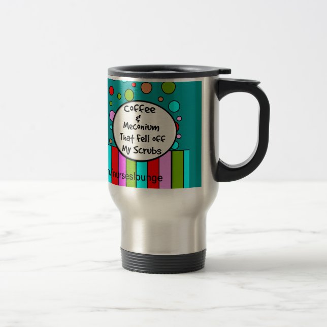 Tasse drôle "café et Meconium " de voyage (Droit)