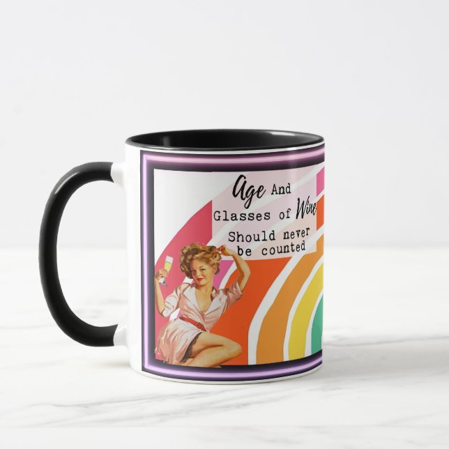 Tasse drôle Café Meilleur Cadeau d'ami "Âge/Vin" (Gauche)