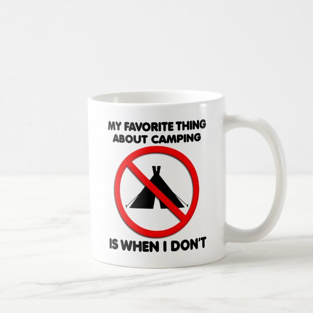 Tasse drôle "Camping interdit" (Droite)