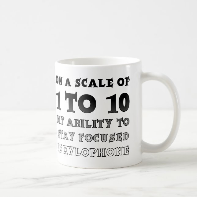 Tasse Drôle Concentré De 1 À 10 (Droite)