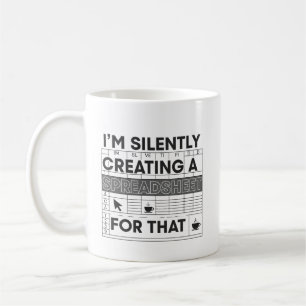 Tasse drôle Création silencieuse d'un tableur