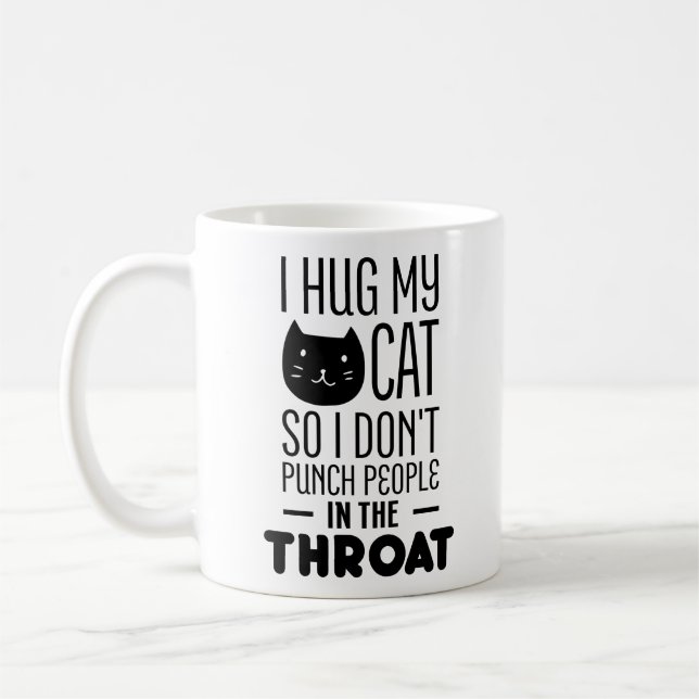 Tasse drôle d'amoureux des chats j'étreins mes (Gauche)