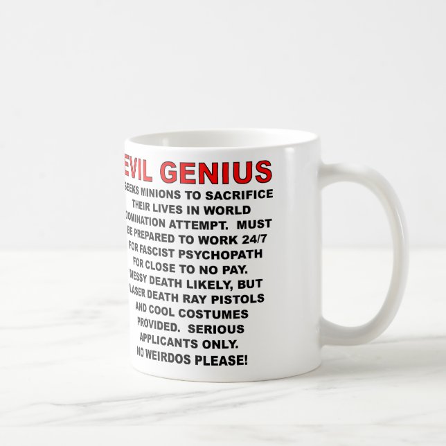 Tasse Drôle d'Annonce de Méchant (Droite)