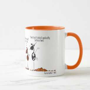 Tasse drôle de bande dessinée de cheval d'automn