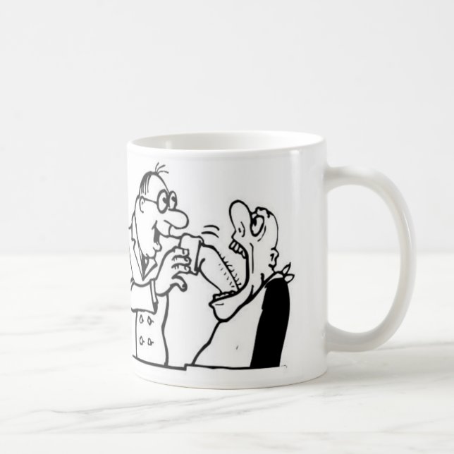 Tasse drôle de bande dessinée de dentiste (Droite)