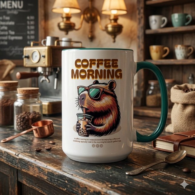 Tasse drôle de buveur de café capybara du matin (Créateur téléchargé)