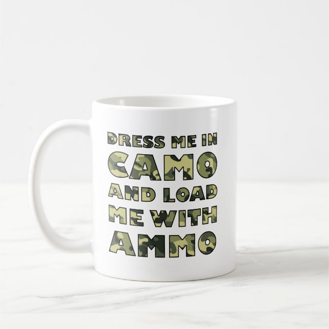 Tasse drôle de chasse Camo et munitions (Gauche)