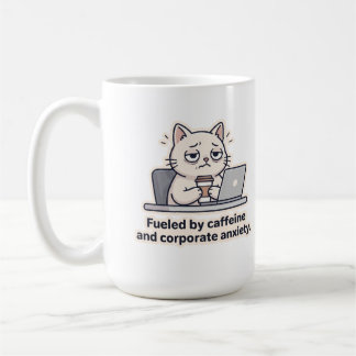 Tasse drôle de chat caféiné pour l'épuisement prof