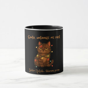 Tasse drôle de chat de Noël – Santa démêlez-moi d'