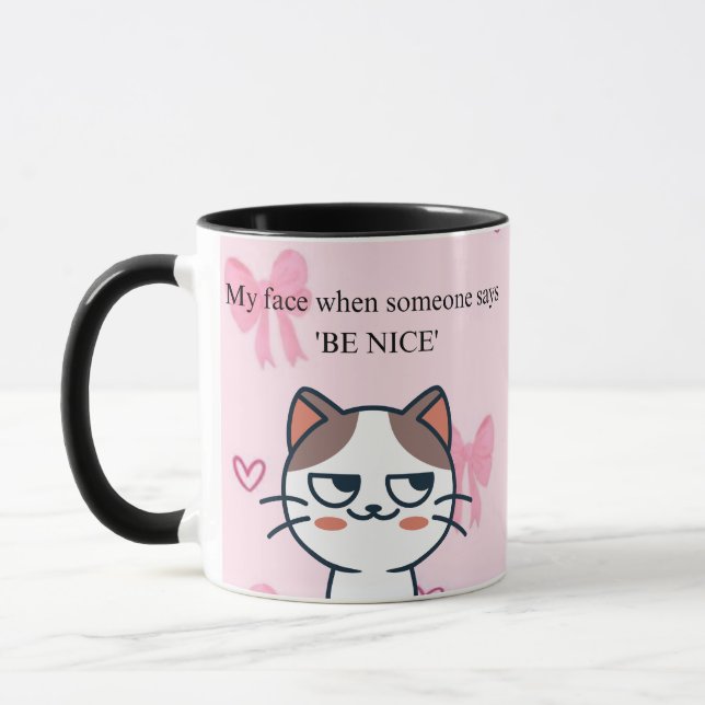 Tasse drôle de chat « Mon visage quand quelqu'un d (Gauche)