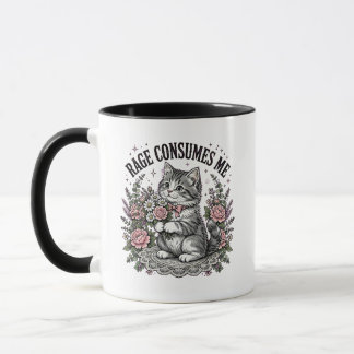 Tasse drôle de chat Rage Me Consume - Ca Floral Vi