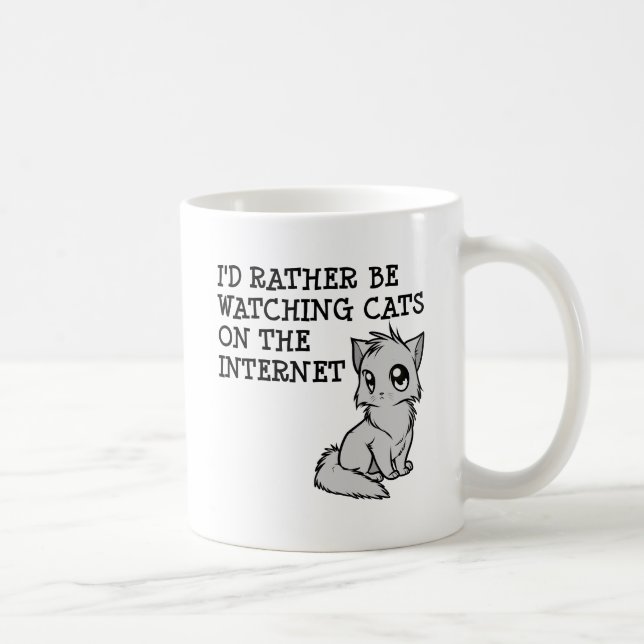 Tasse Drôle de Chats à Regarder Plutôt (Droite)
