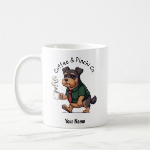 Tasse drôle de chien Affenpinscher en costume de t