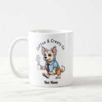 Tasse drôle de chien crêté chinois en costume d'af