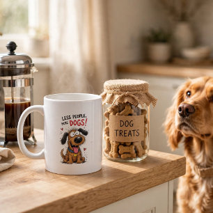 Tasse drôle de chien pour moins de personnes