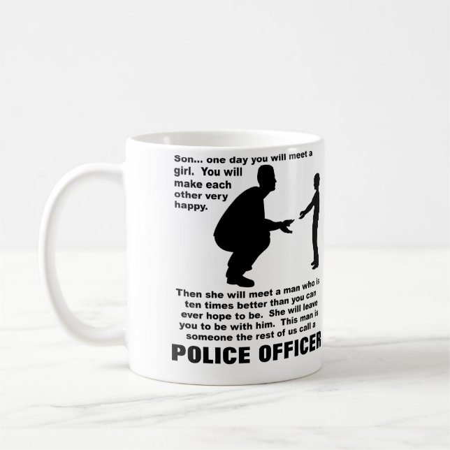 Tasse drôle de conseils paternels police applicati (Gauche)