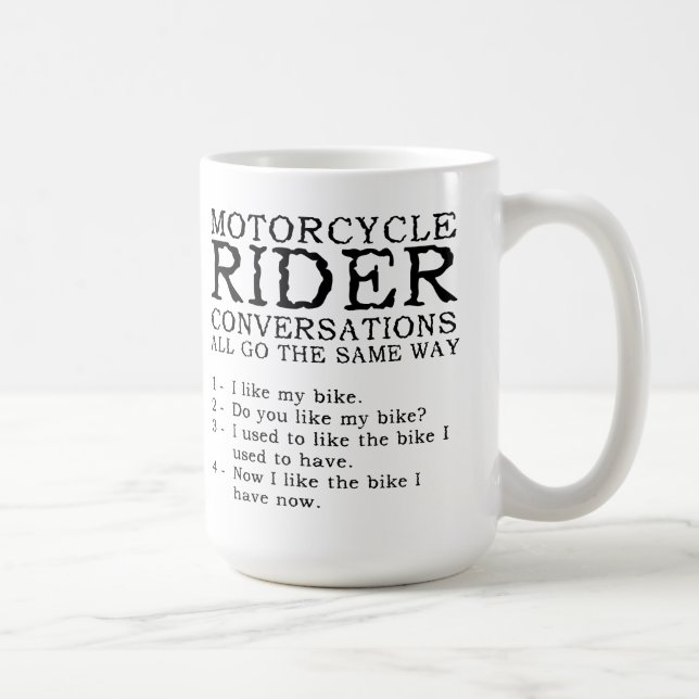 Tasse drôle de conversations sur les motos (Droite)