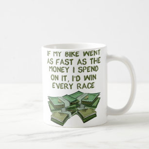 Tasse drôle de course de moto