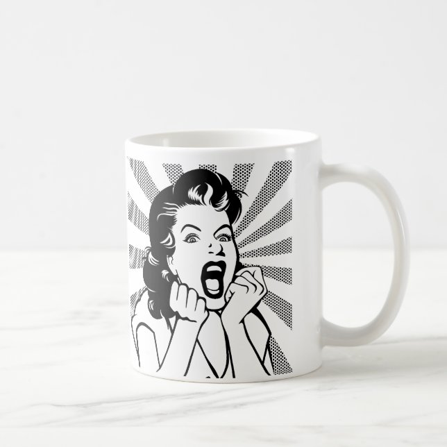 Tasse Drôle de Femme Frustrée qui Crie (Droite)