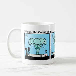 Tasse drôle de fontaine d'eau de Stickman