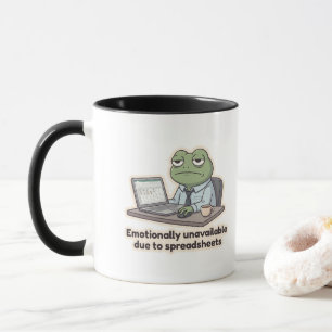 Tasse drôle de grenouille de feuille de calcul pou
