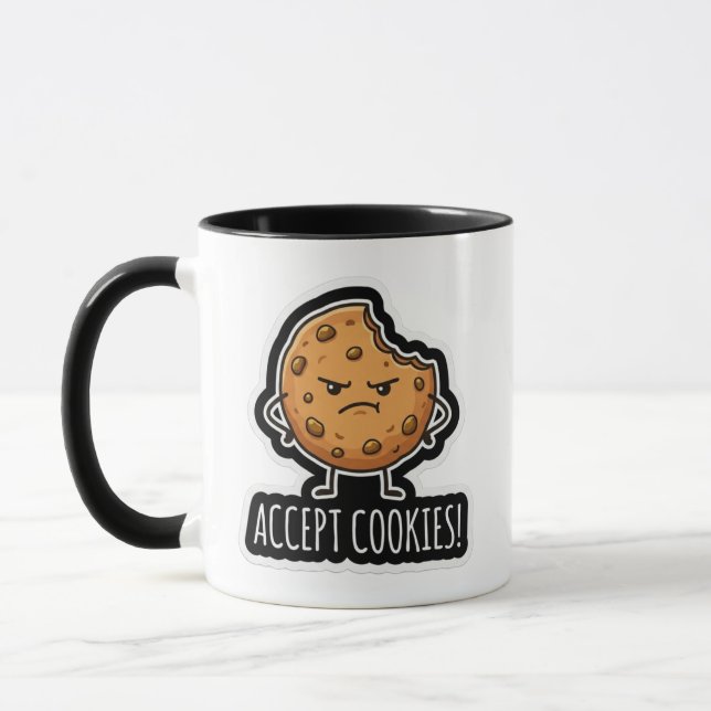 Tasse drôle de jeu de mots tech Accepter les cooki (Gauche)