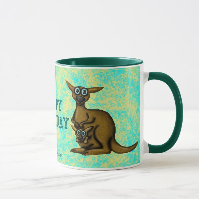 Tasse drôle de joyeux anniversaire de kangourou (Droite)