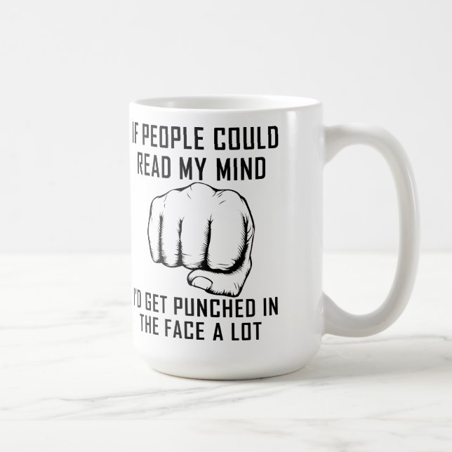 Tasse Drôle de Lecture dans les Esprits Punching (Droite)