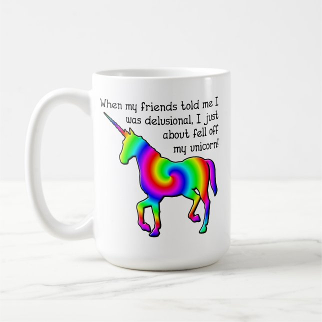 Tasse drôle de licorne illusoire (Gauche)