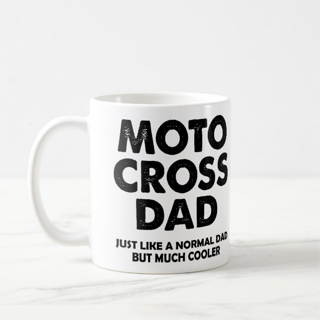 Tasse drôle de Mike de saleté de papa de motocross (Gauche)