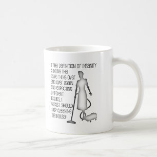 Tasse drôle de nettoyage de folie