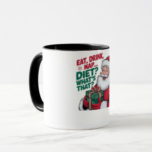 Tasse drôle de Noël avec Santa Manger Boire Faire