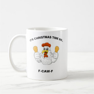 Tasse drôle de Noël F-CAW-F personnalisée Poule 