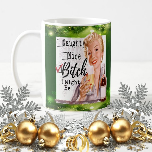 Tasse drôle de Noël Meilleure amie "Coquine / Gent (Créateur téléchargé)