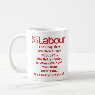 Tasse drôle de parodie travailliste, satire politi
