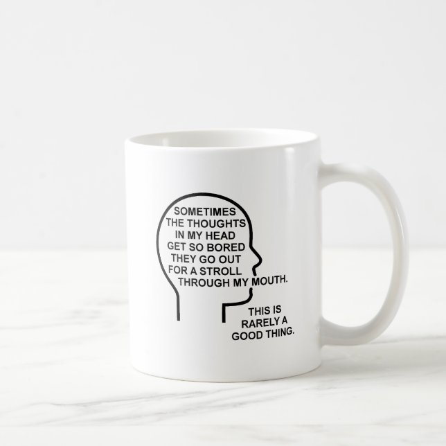 Tasse Drôle de Pensées Ennuyeuses (Droite)