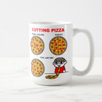 Tasse drôle de pizza coupée