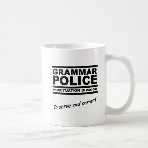 Tasse drôle de police de grammaire