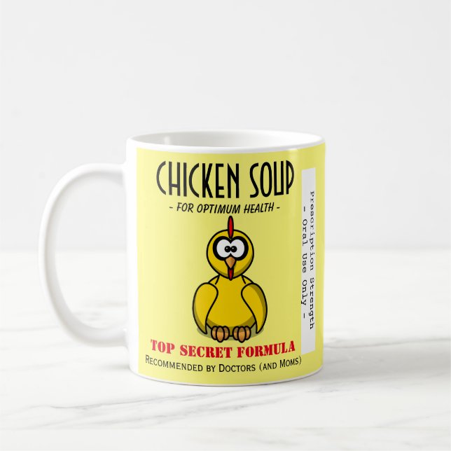Tasse drôle de potage au poulet (Gauche)