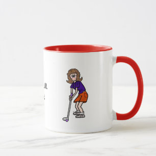 Tasse drôle de putt de golfeur de femmes