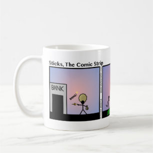 Tasse drôle de Stickman de vol de banque - 014