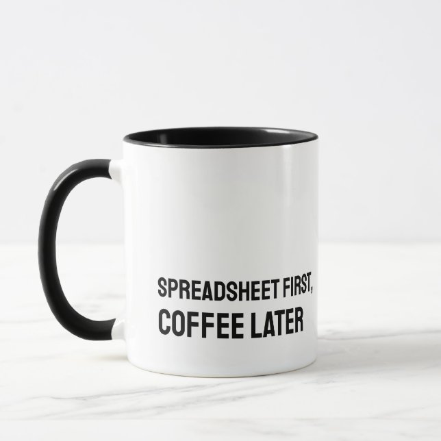 Tasse drôle de tableur pour comptable (Gauche)