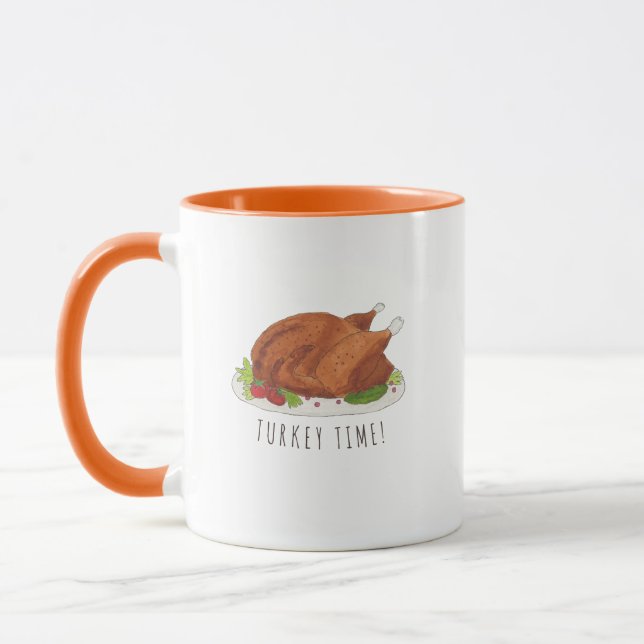 Tasse drôle de Thanksgiving Turkey Time (Gauche)